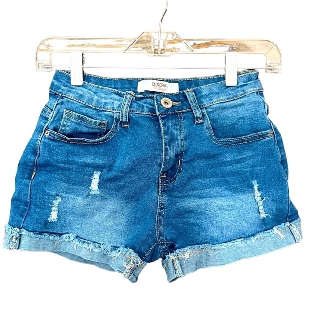 California Vintage Cuffed Distressed Jean Shorts